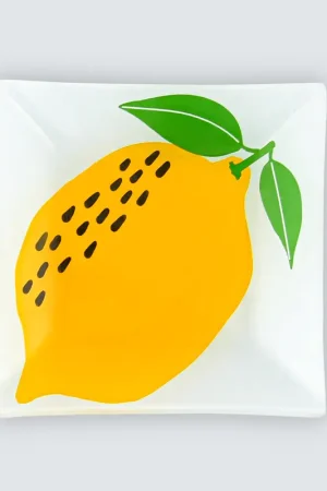 Assiette à dessert citron jaune Acheter Direct